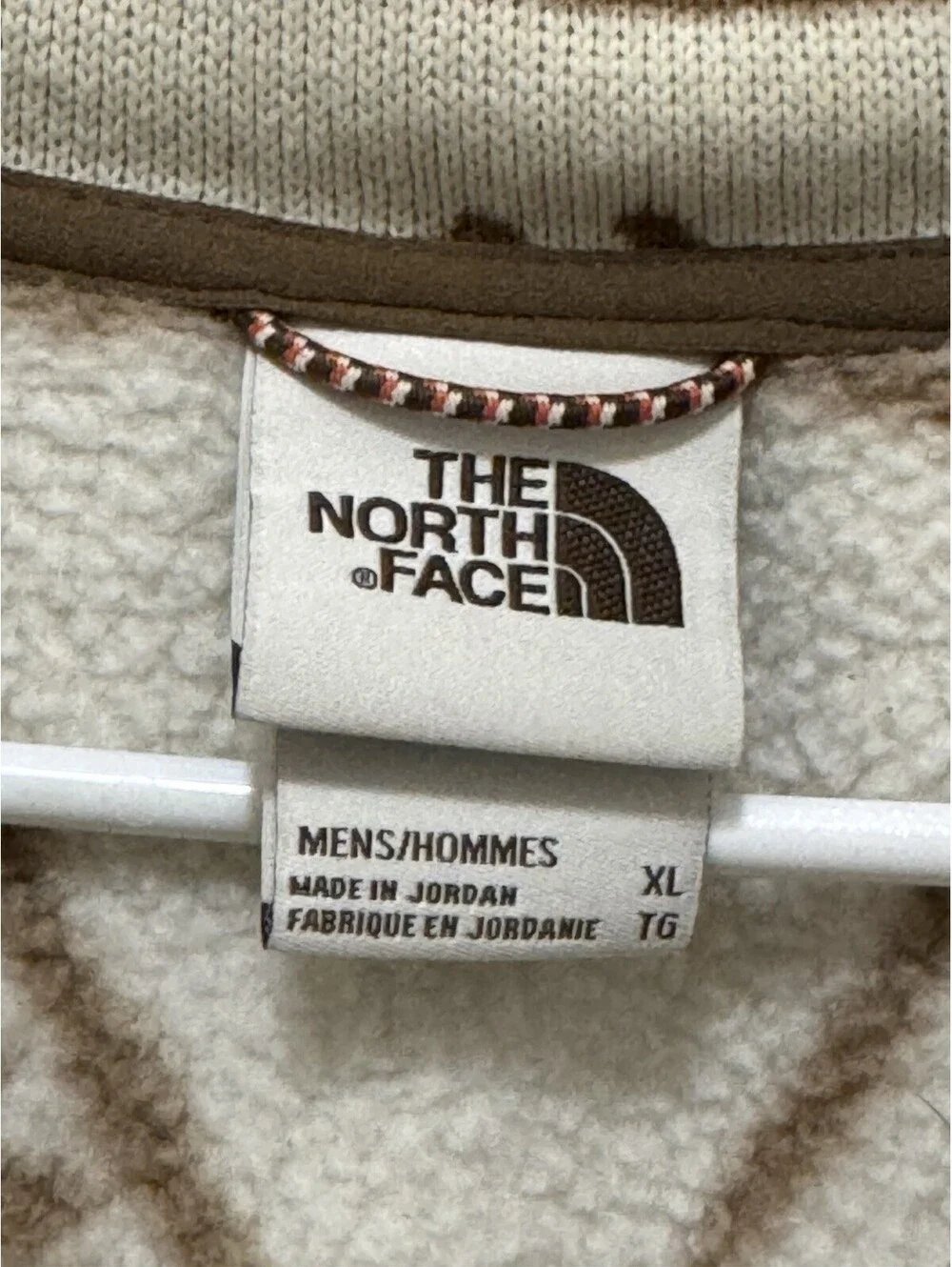 The North Face Men’s XL Fleece 1/4 Zip Pullover Cream Brown Geometric Aztec Prin